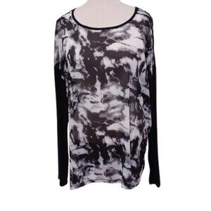 Buffalo by David Bitton Sheer Front "Teresa" Long Sleeve Pull On Top- Sz. Med